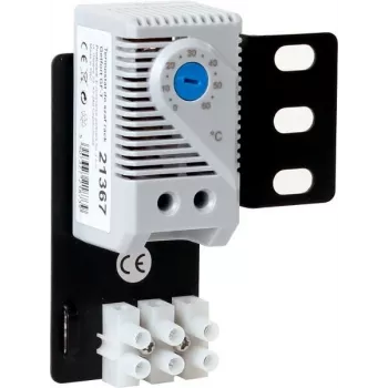 GETFORT GF-T rackový termostat ventilátora, 230V AC, 0-60°C, DIN lišta, RAL 7035
