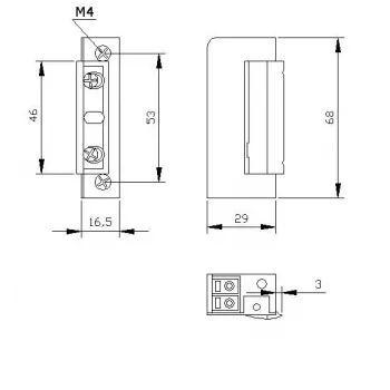 ELEKTRA-PLUS R5 symetrický úzky 16,5mm elektrický otvárač dverí bez blokovania