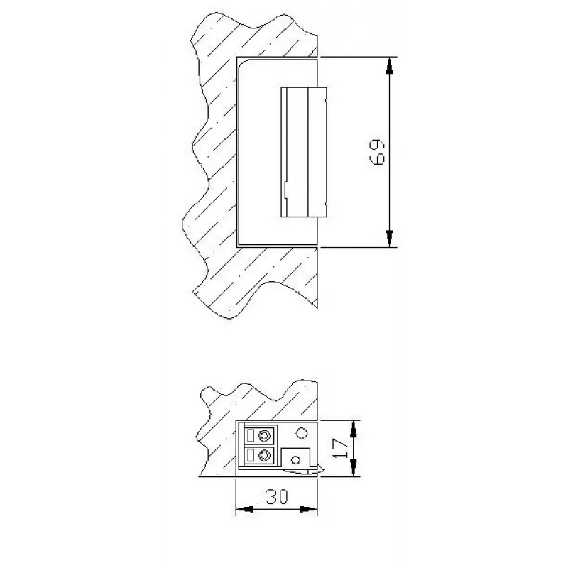 ELEKTRA-PLUS R5 elektrický otvárač dverí s blokovaním, symetrický, úzky 16,5mm 9125
