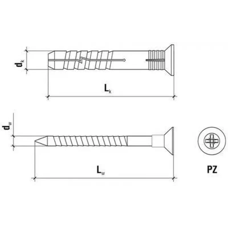 WKRĘT-MET Rapid Montážna hmoždinka SM-06040 6 x 40 mm 200 kusov