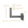 CORAB USL-48/250AL Uhlová nástenná konzola pre 48mm stožiar, 250mm vyloženie, hliník, strieborná