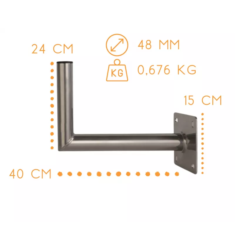 CORAB USL-48/400AL Uhlová nástenná konzola 48mm 400mm hliník