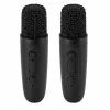 LEAN karaoke set Bluetooth reproduktor dva mikrofóny LED svetlá čierny