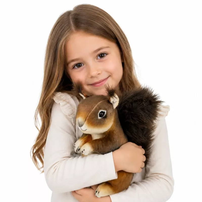 LEAN TOYS plyšová veverička maskot plyšová hračka realistická hnedá 22 cm