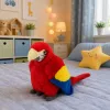 LEAN TOYS plyšový papagáj ara exotický vták maskot plyšová hračka červená 24 cm
