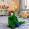 LEAN TOYS plyšový papagáj ara exotický vták maskot plyšová hračka zelená 24 cm