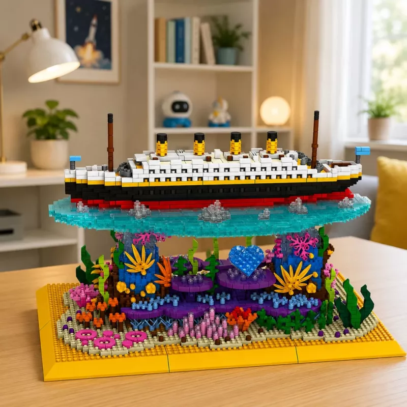 LEAN TOYS stavebnica Titanic loď na koralovom útese 3892 dielov