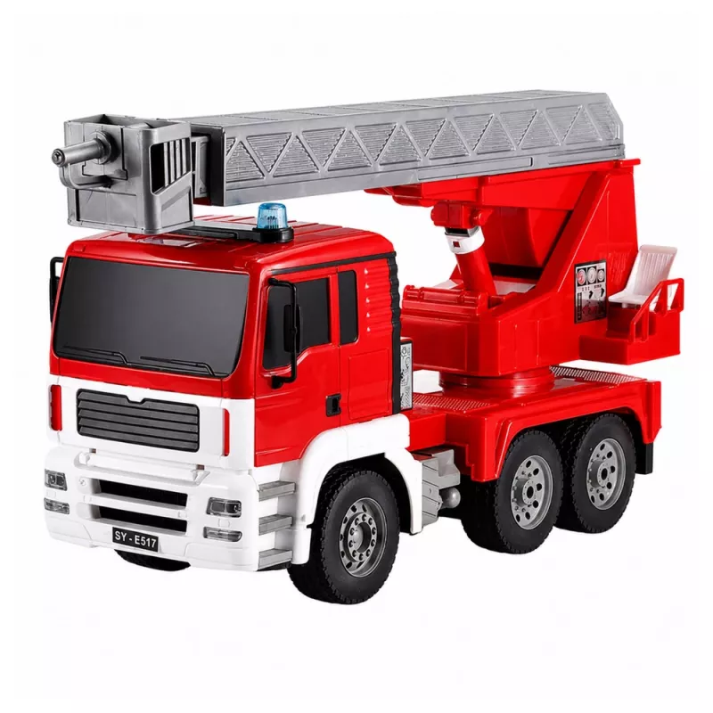 LEAN TOYS hasičské auto s 660° otáčavým výložníkom, na diaľkové ovládanie RC 1:20