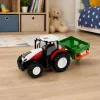 LEAN TOYS RC na diaľkové ovládanie traktor so sejačkou, svetlo, červený, 1:24