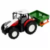 LEAN TOYS RC na diaľkové ovládanie traktor so sejačkou, svetlo, červený, 1:24