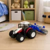 LEAN TOYS na diaľkové ovládanie traktor s valcom RC svetlá červený 1:24