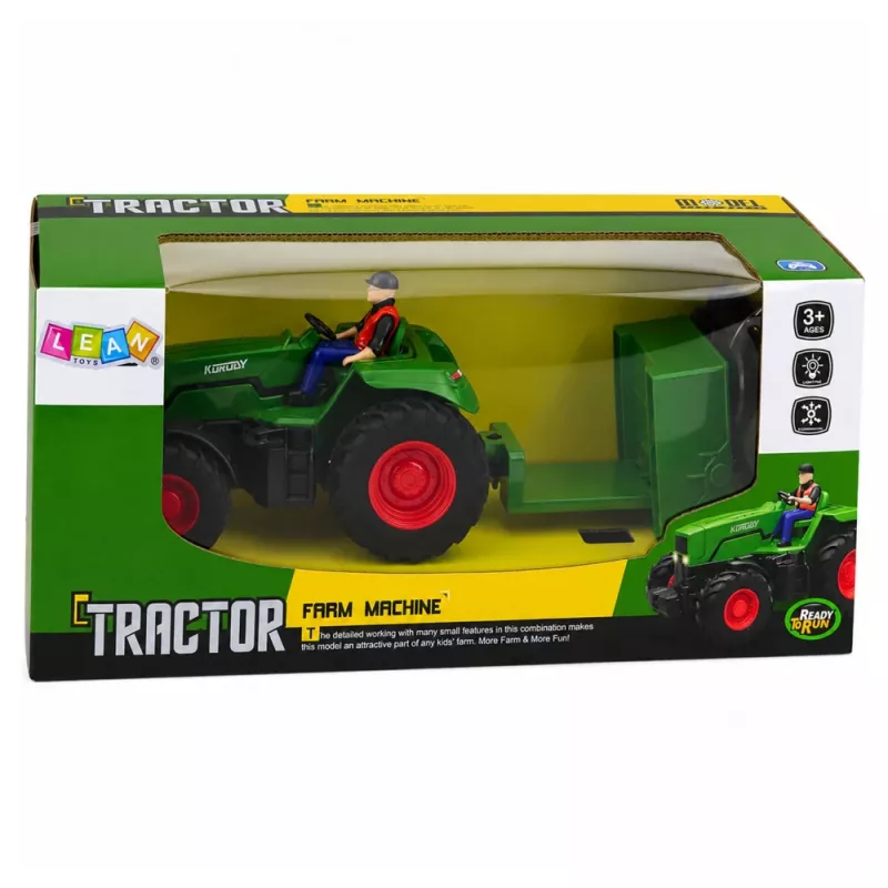 LEAN TOYS na diaľkové ovládanie RC poľnohospodársky traktor s prívesom farmár 1:24
