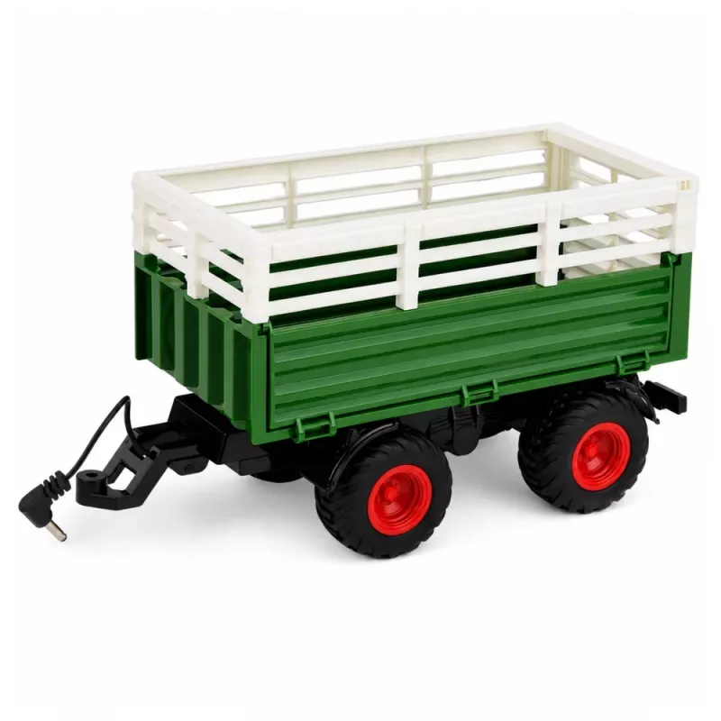 LEAN TOYS RC poľnohospodársky traktor s vyklápacím prívesom a osvetlením 1:24