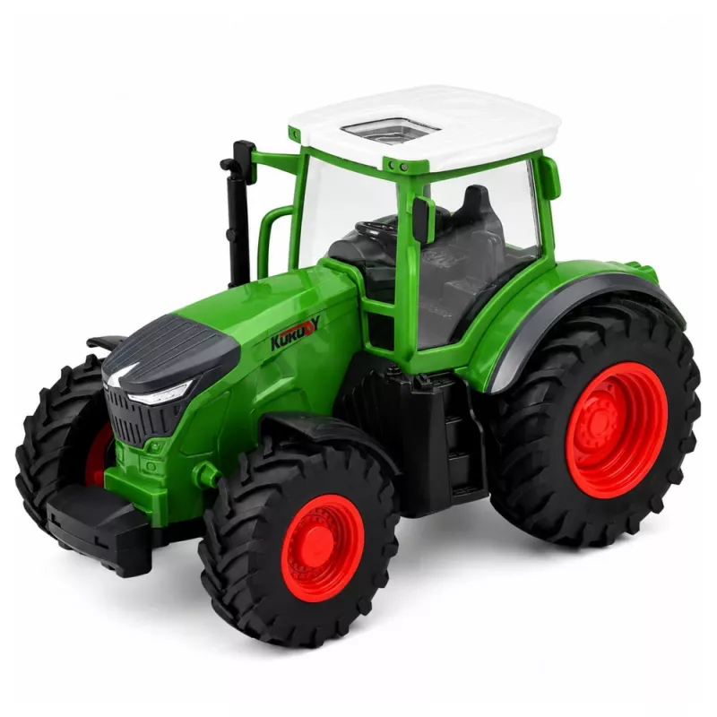 LEAN TOYS RC poľnohospodársky traktor s vyklápacím prívesom a osvetlením 1:24