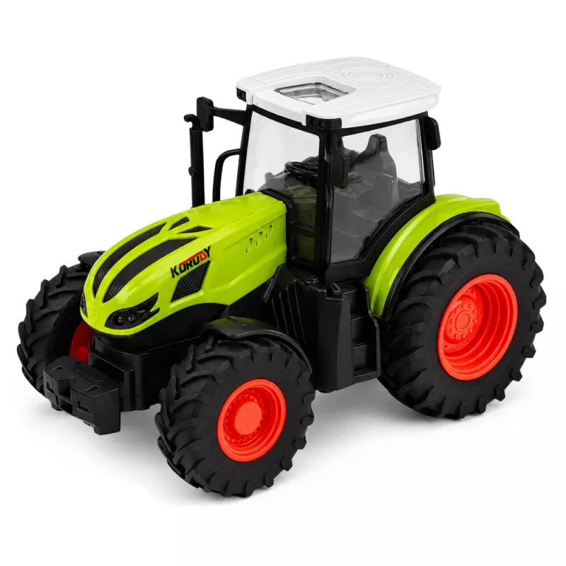 LEAN TOYS na diaľkové ovládanie RC traktor s prívesom na balíky sena a osvetlením 1:24