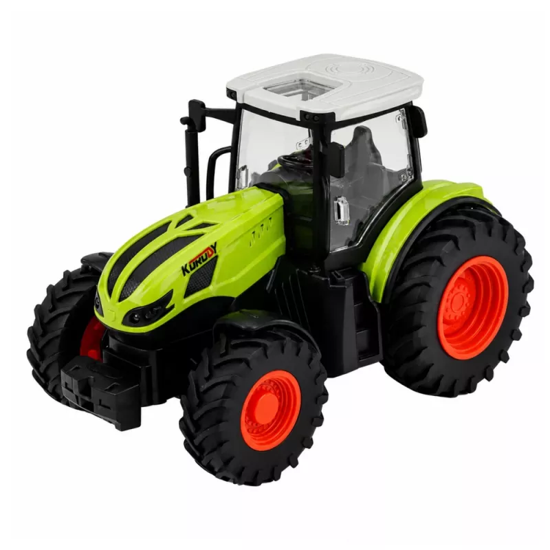 LEAN TOYS RC poľnohospodársky traktor s vyklápacím prívesom zelený 1:24