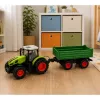 LEAN TOYS RC poľnohospodársky traktor s vyklápacím prívesom zelený 1:24