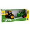 LEAN TOYS traktor so sejačkou a kultivátorom, svetlo a zvuk, žltý, 1:24