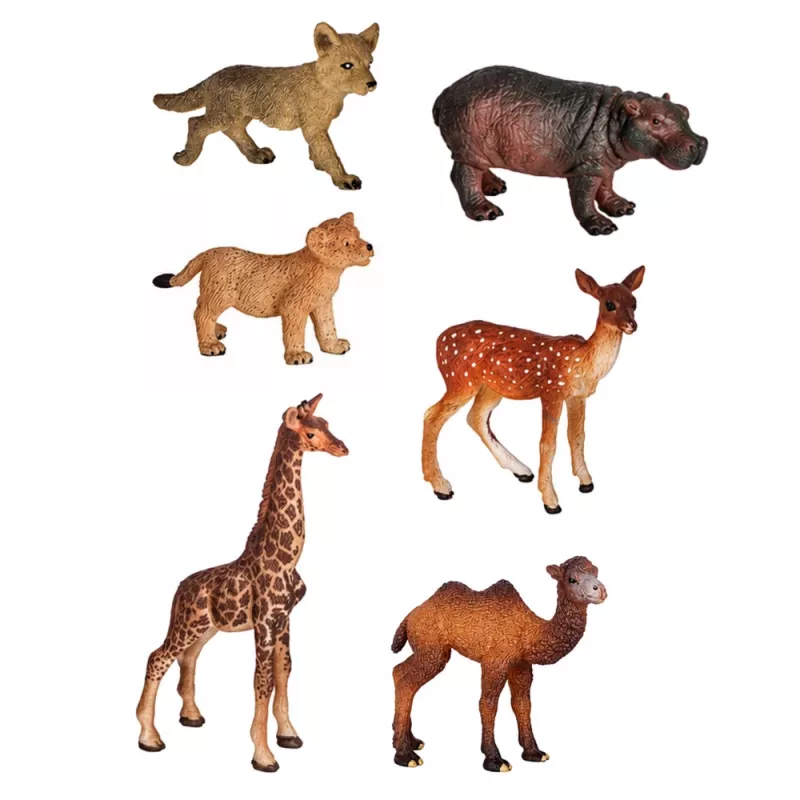 LEAN TOYS sada figúrok divých zvierat líška žirafa hroch jeleň park 3D doska