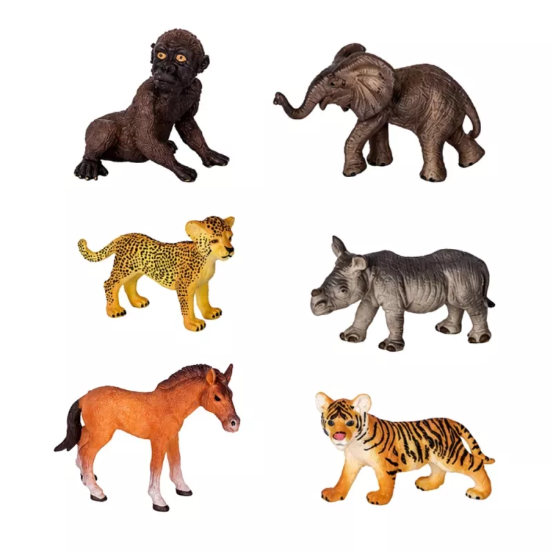 LEAN TOYS sada figúrok divých zvierat leopard tiger slon kôň park 3D doska