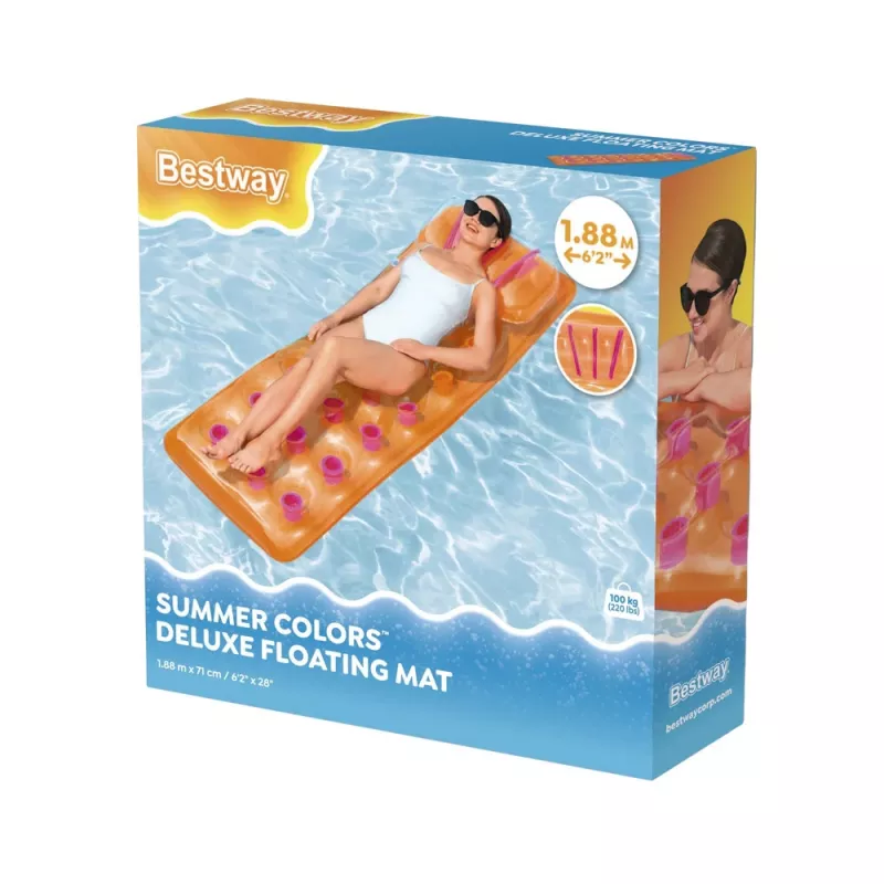 Bestway 43015 nafukovacia matrace do bazéna, oranžová, 183x69x15 cm