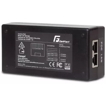 GETFORT GF-48-60W-G Gigabit PoE adaptér napájací zdroj