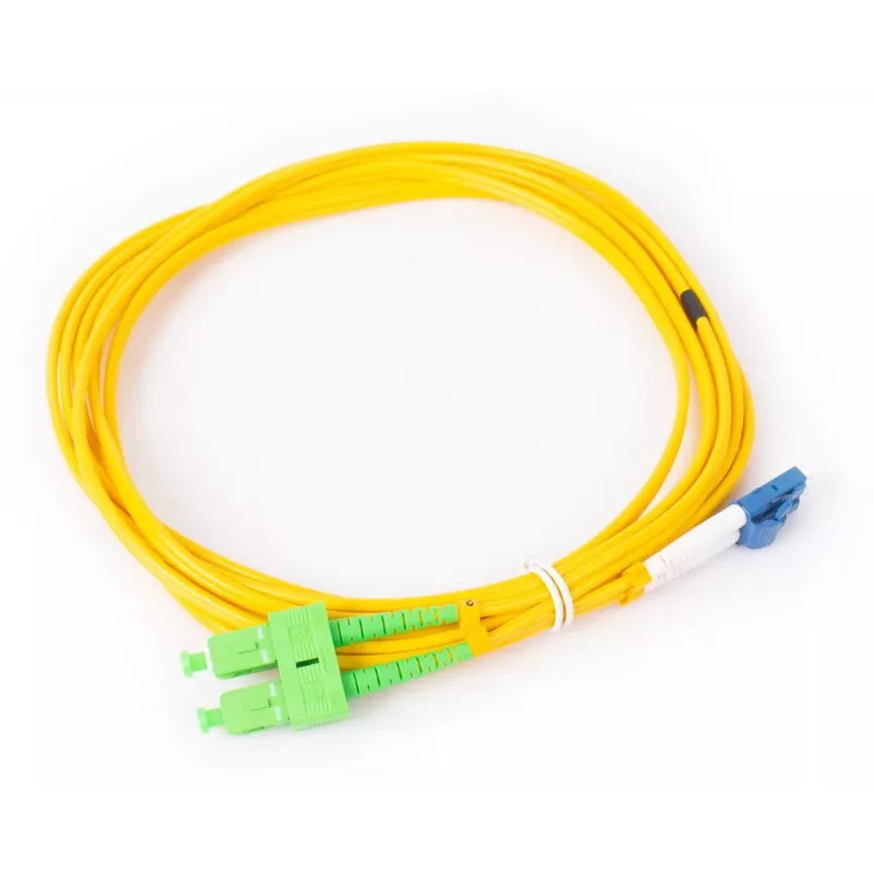 GETFORT SM SC/APC na LC/UPC duplex optický patch kábel 3m (9,84ft) LSZH žltý