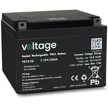 VOLTAGE AGM batéria 12V 26Ah VE12-26 (životnosť 6-9 rokov)