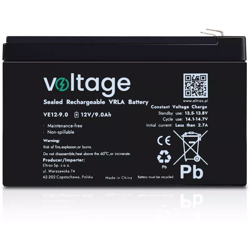 VOLTAGE AGM batéria 12V 9Ah VE12-9.0 (životnosť 6-9 rokov)