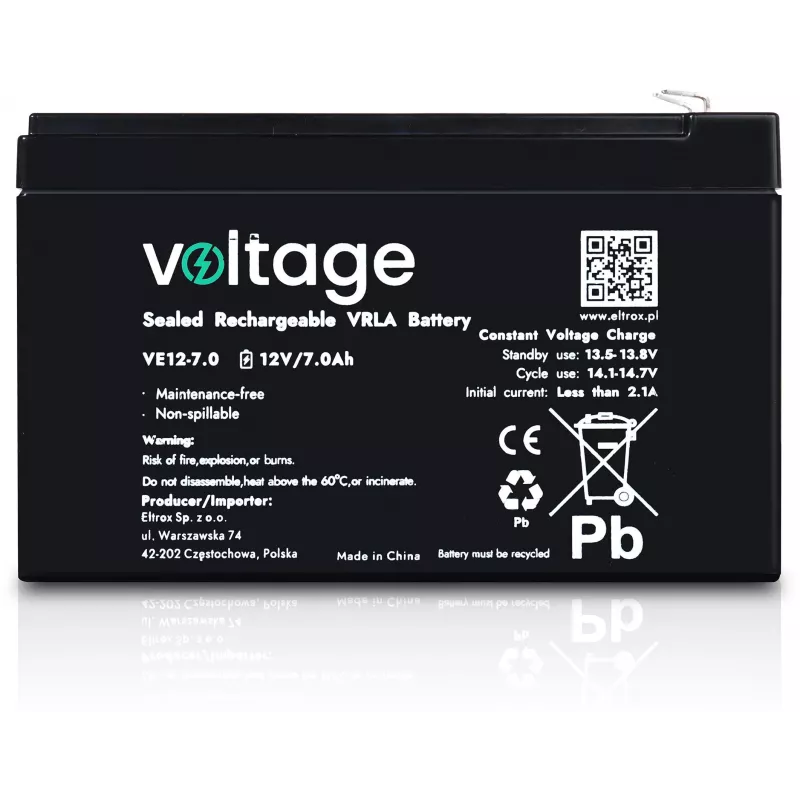 VOLTAGE AGM batéria 12V 7Ah VE12-7.0 (životnosť 6-9 rokov)