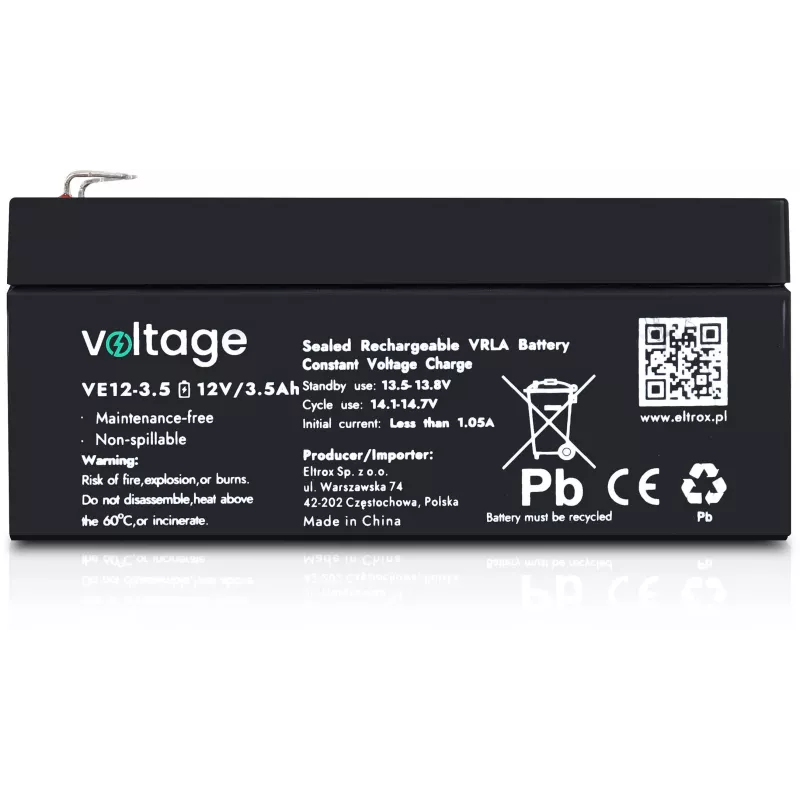 VOLTAGE AGM batéria 12V 3,5Ah VE12-3.5 (životnosť 6-9 rokov)