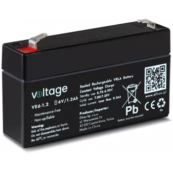 AGM batéria VOLTAGE 6V 1,2Ah VE6-1.2 (životnosť 6-9 rokov)