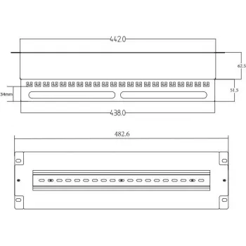 Getfort 3U 22x Schuko rozvodný panel 230V 16A 2m kábel čierny