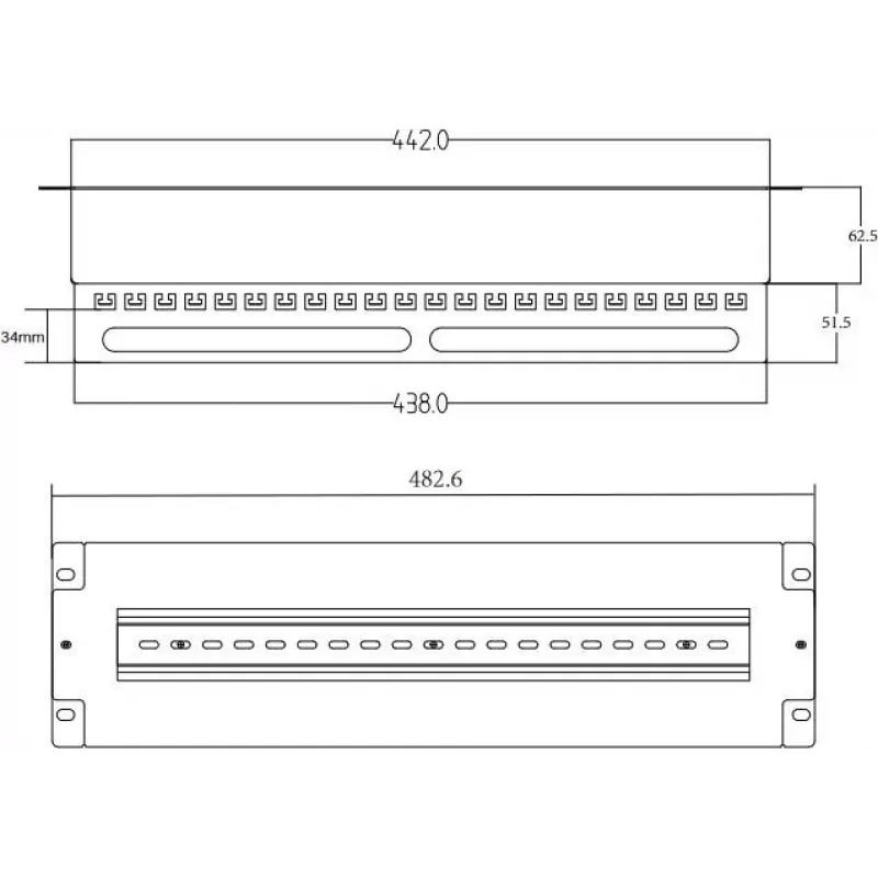 Getfort 3U 22x Schuko rozvodný panel 230V 16A 2m kábel čierny
