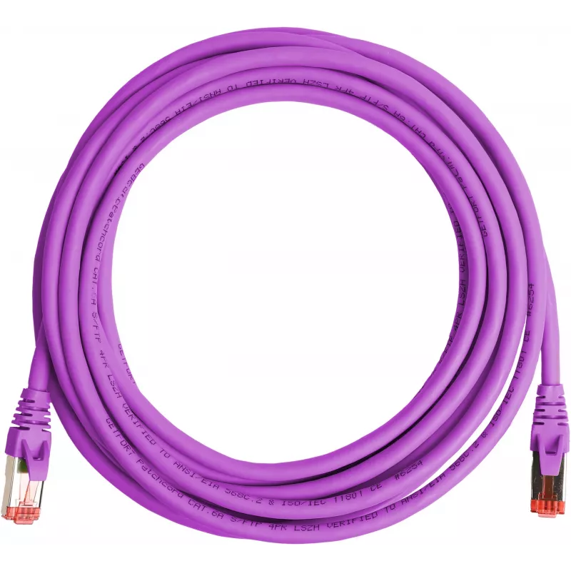 GETFORT Cat.6A S/FTP LSOH Ethernet patch kábel 10m fialový
