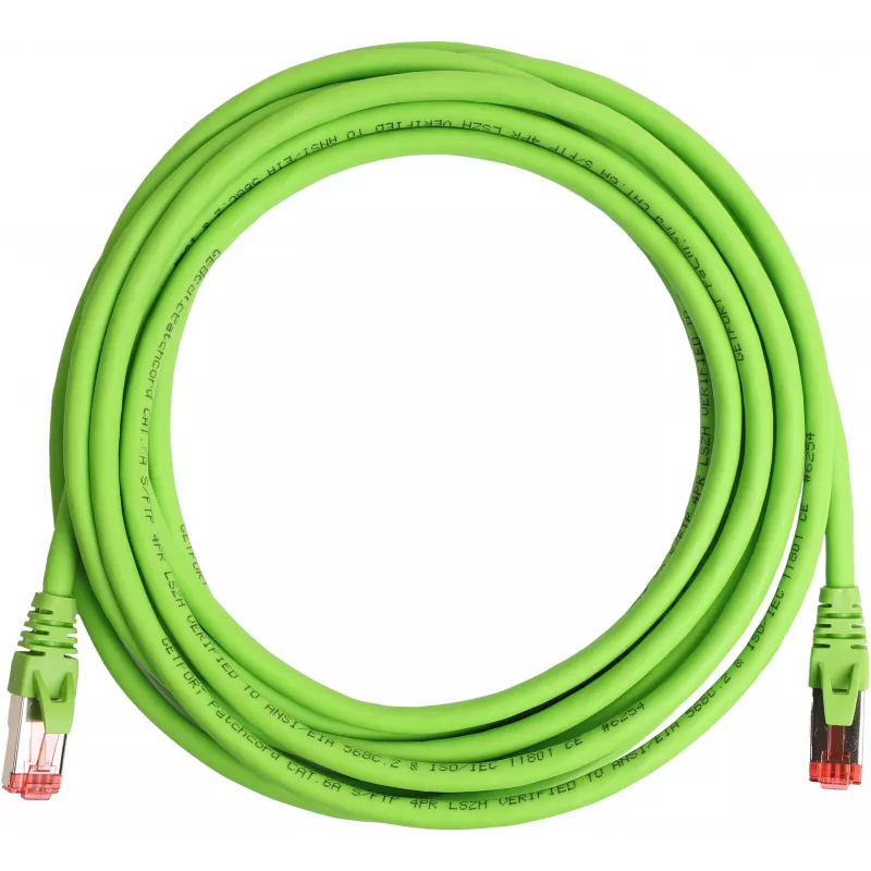 GETFORT Cat.6A S/FTP LSOH Ethernet patch kábel 10m zelený