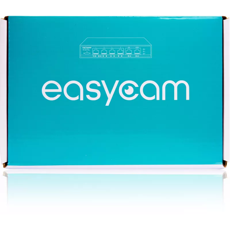 EasyCam EC-POE-SW42 6-portový PoE switch (4 PoE + 2 uplink) 60W