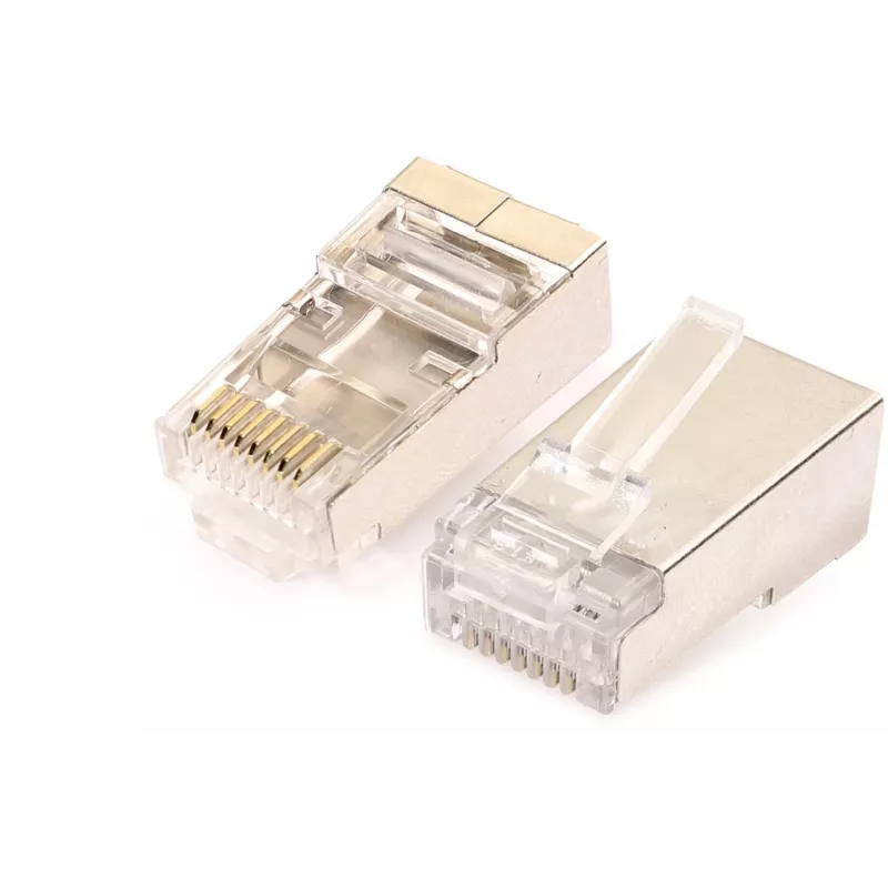 GETFORT RJ45 Cat.6 tienený konektor samec 8P8C s vodičom (100 kusov)