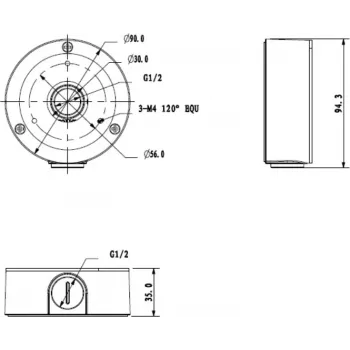 MITON MT-P134 hermetická prípojná krabica IP55 100x100x50mm svetlosivá