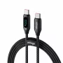 USB-C na USB-C kábel Voltage PowerDisplay 100W PD 1m čierny