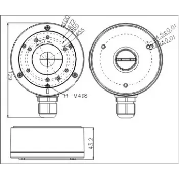 MITON MT-P1280-B elektrické puzdro, sivé, ABS, IP65, 120x80x70mm