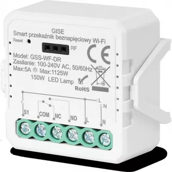 GISE Smart jednokanálový bezpotenciálový relé modul WiFi Tuya GSS-WF-DR