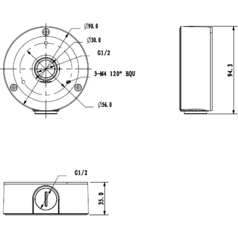 MITON MT-P134-B puzdro na omietku IP65 sivé ABS