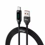 USB-A na USB-C kábel Voltage PowerDisplay 66W 100cm čierny