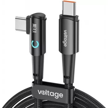 Voltage PowerAngle USB-C na USB-C kábel 100W PD 2m čierny