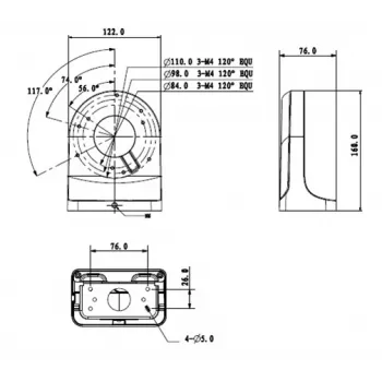 MITON MT-P203-B Rozvodová krabica, na omietku, ABS, sivá, IP44, 80x80x40mm