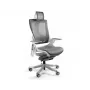 UNIQUE Wau 2 NW41 Ergonomická kancelárska stolička, uhoľná/biela sieťovina