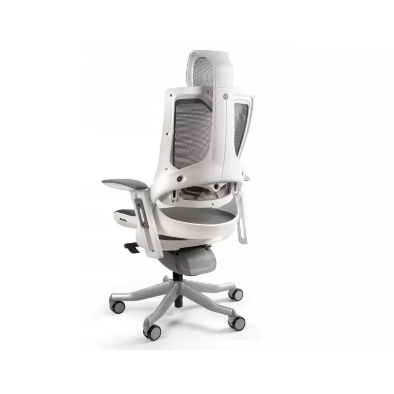 UNIQUE Wau 2 NW41 Ergonomická kancelárska stolička, uhoľná/biela sieťovina