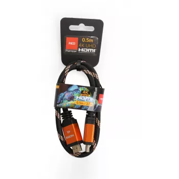 HDMI-HDMI kábel Opticum RED 4K UHD - 0,5 m (v2.0)