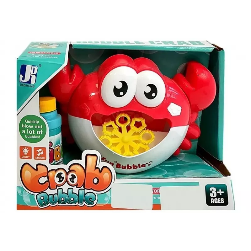 LEAN TOYS Prístroj na výrobu bublín s roztokom na bubliny automatický stroj krab červený